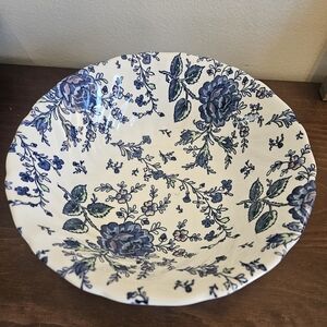 Johnson Bros Vintage Blue Rose Chintz Round Bowl 8" Made In England